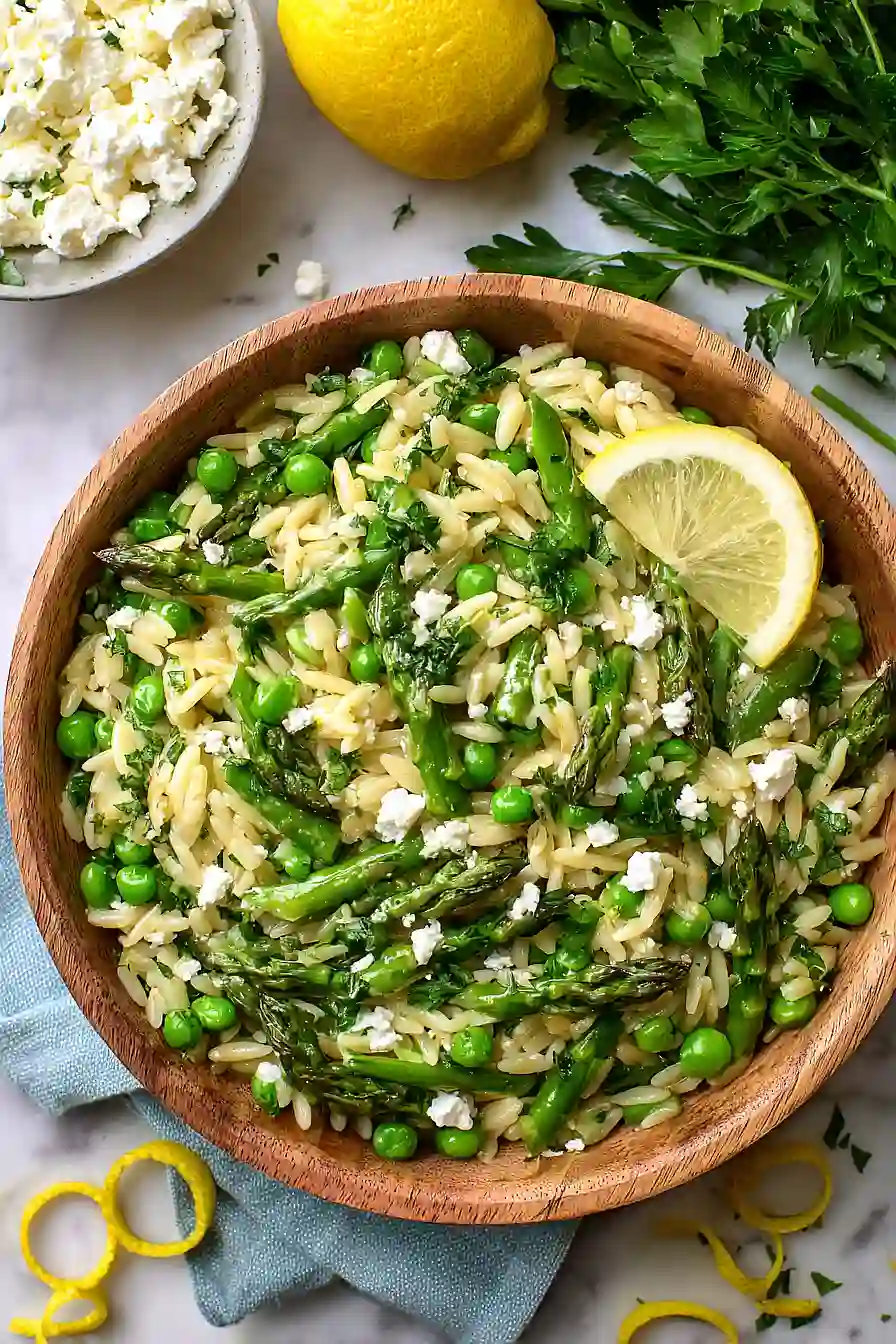 asparagus and pea orzo salad