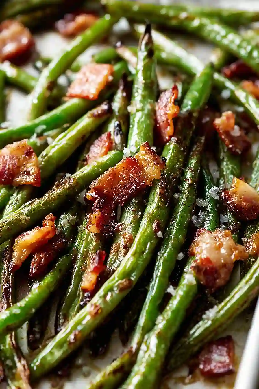 roasted green beans with bacon