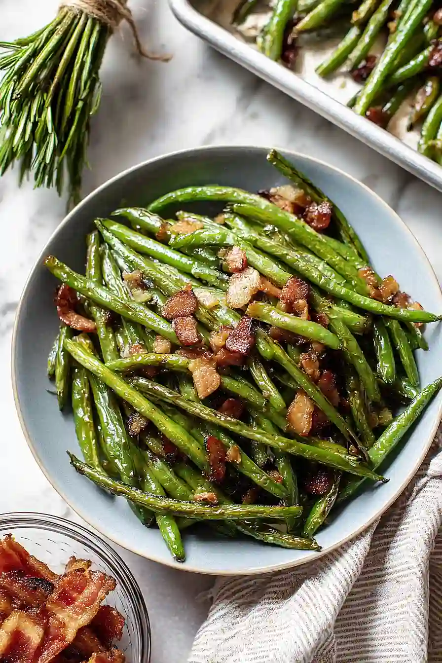 roasted green beans with bacon