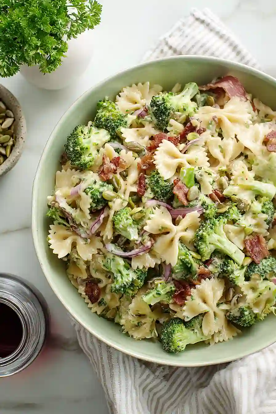 broccoli pasta salad with red wine vinegar
