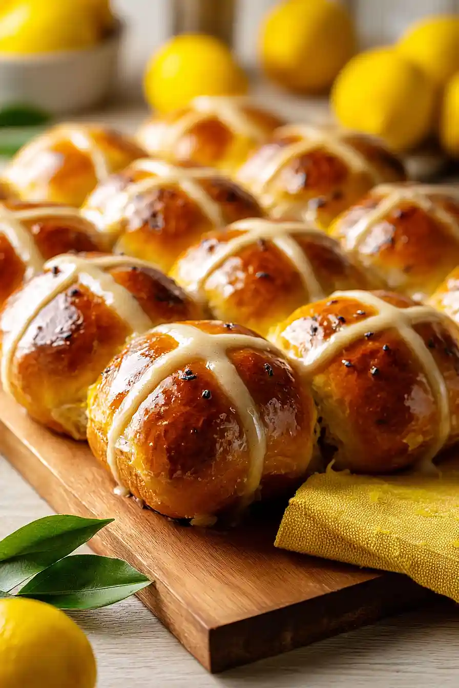 lemon hot cross buns