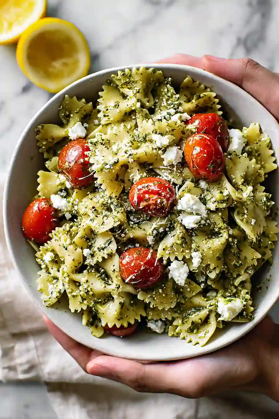 pesto and feta pasta salad