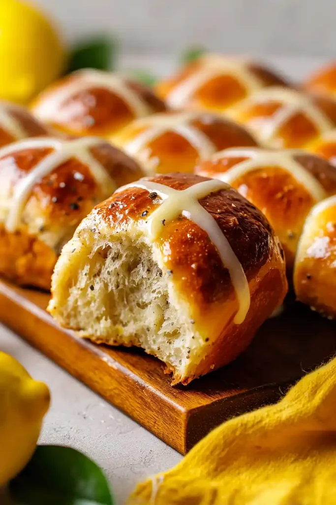 lemon hot cross buns