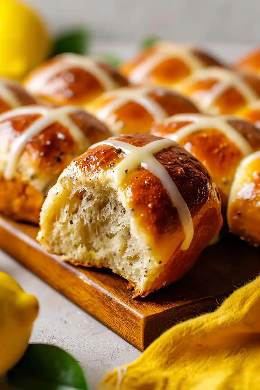 lemon hot cross buns