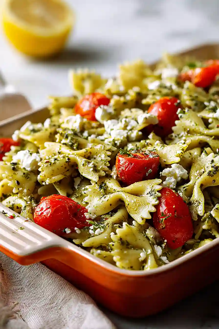 pesto and feta pasta salad