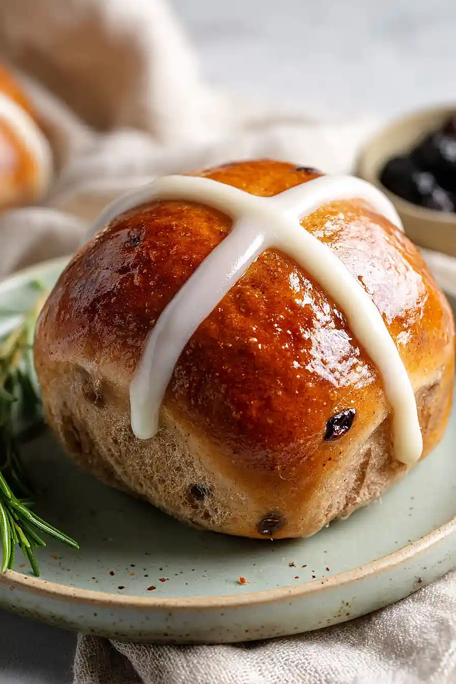 vegan hot cross buns