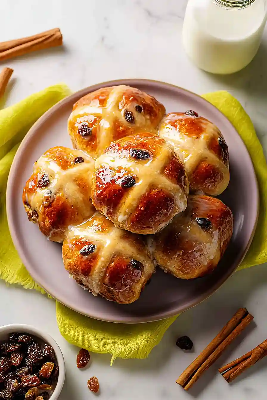 no yeast hot cross buns