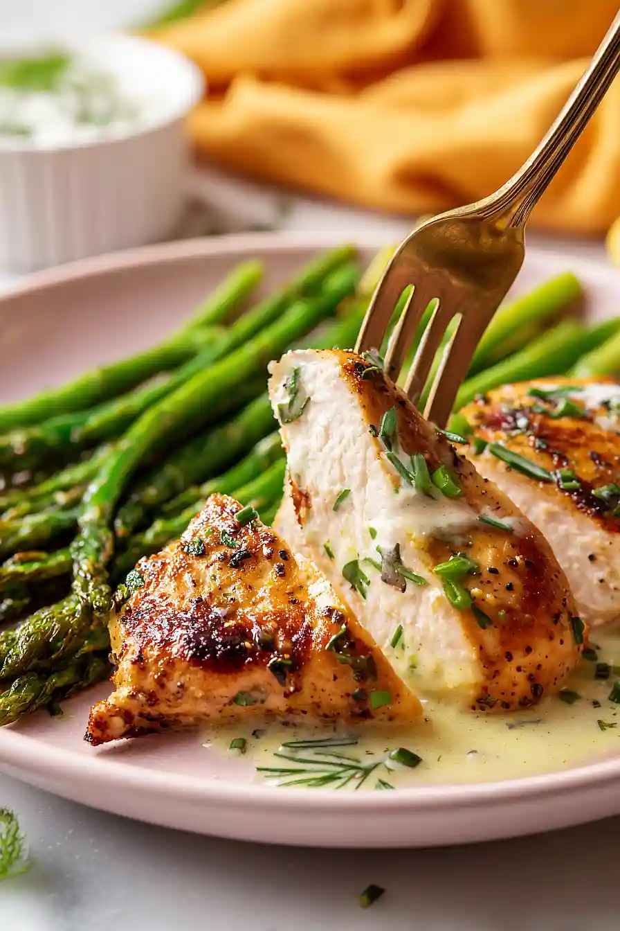 chicken, asparagus and green beans
