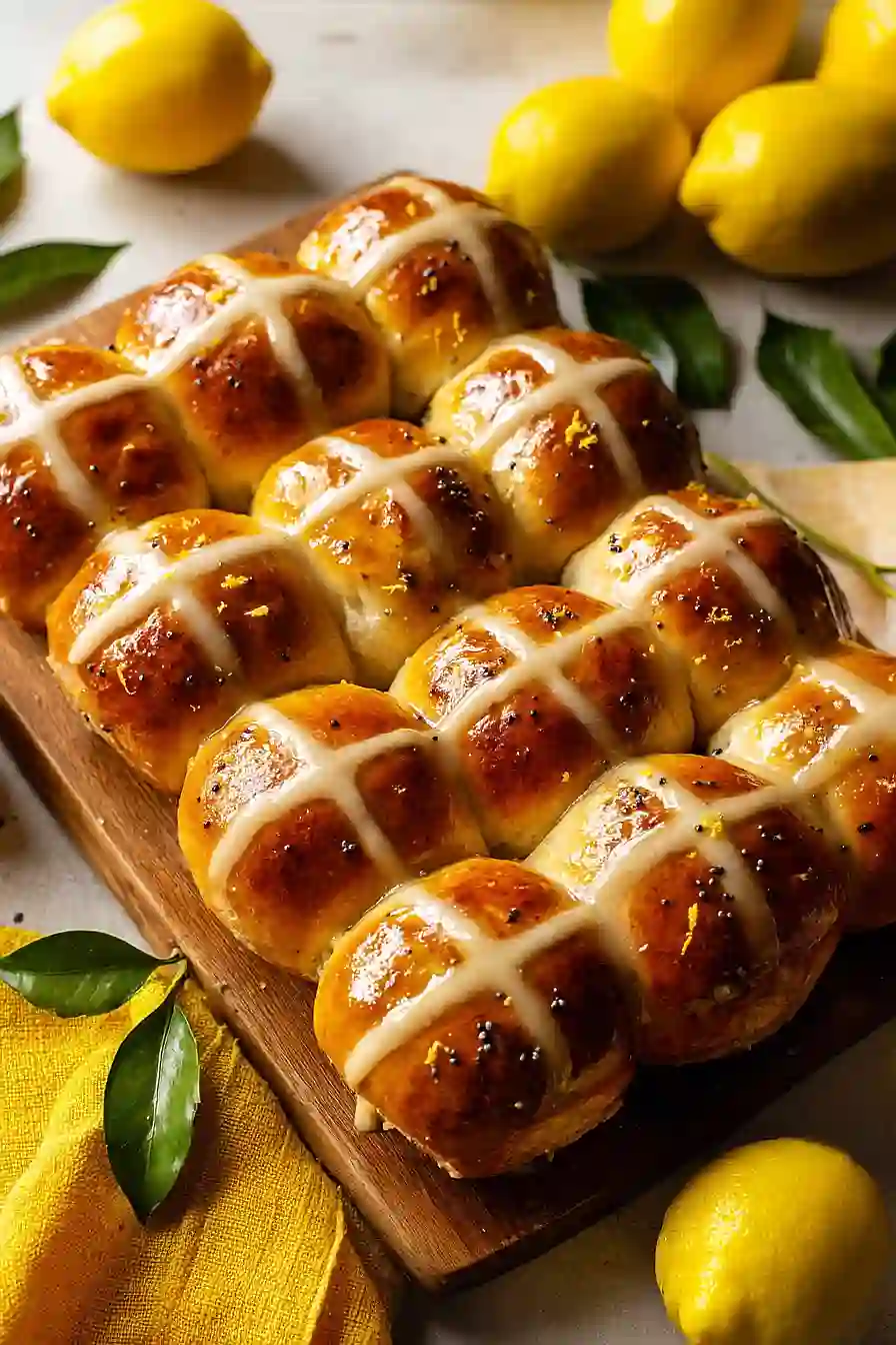 lemon hot cross buns