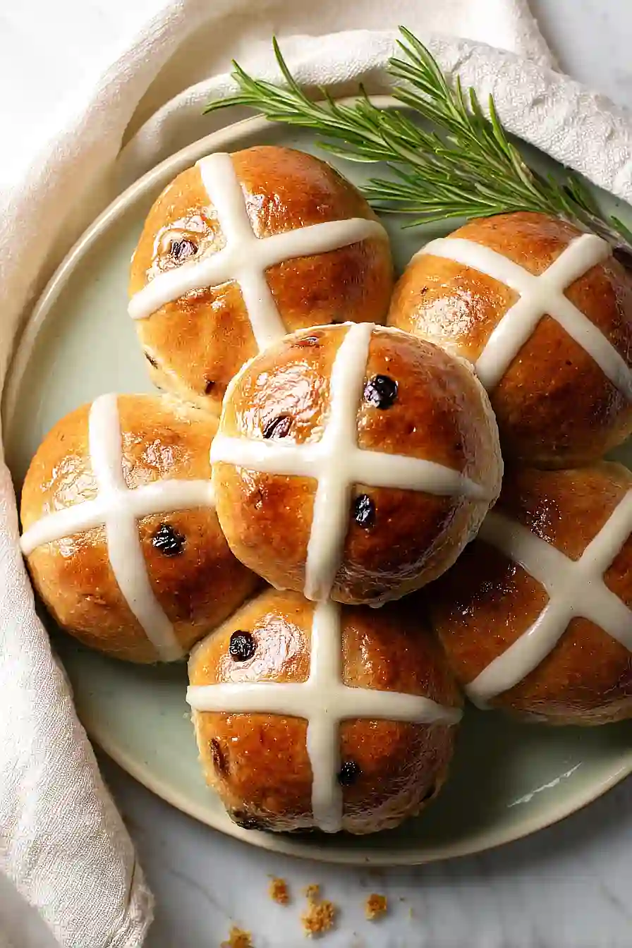 vegan hot cross buns