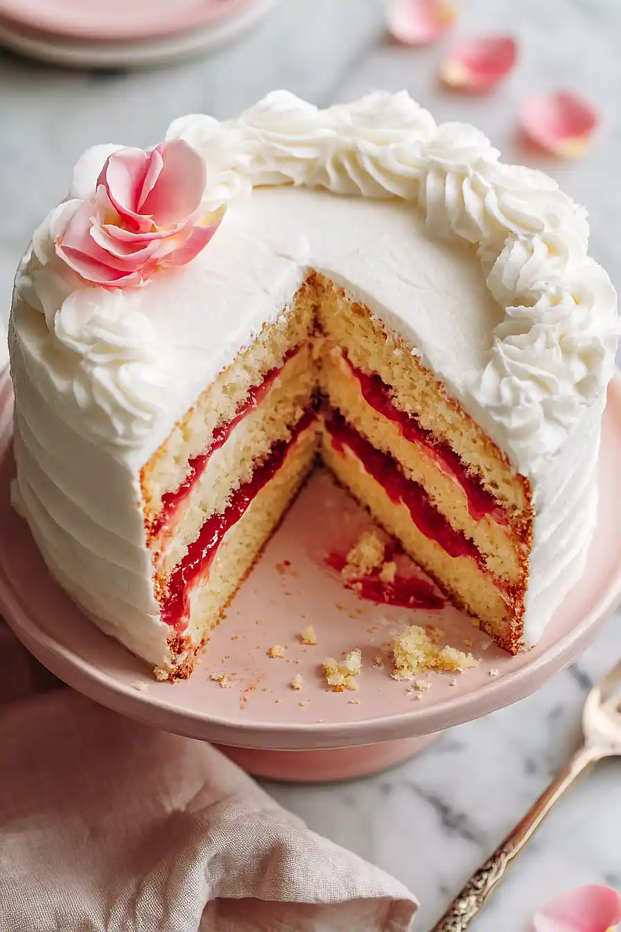strawberry rhubarb layer cake