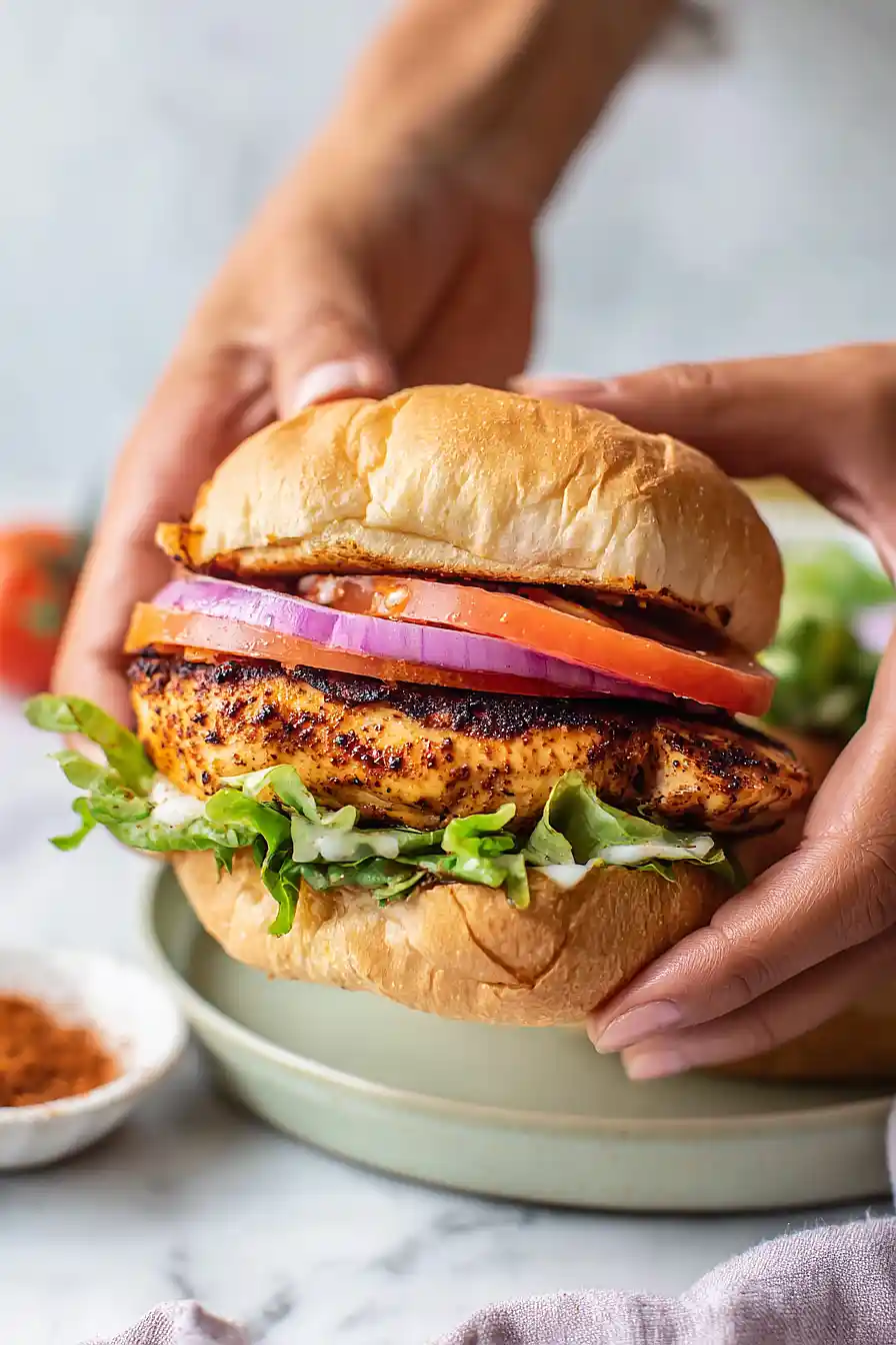 cajun blackened chicken sandwich