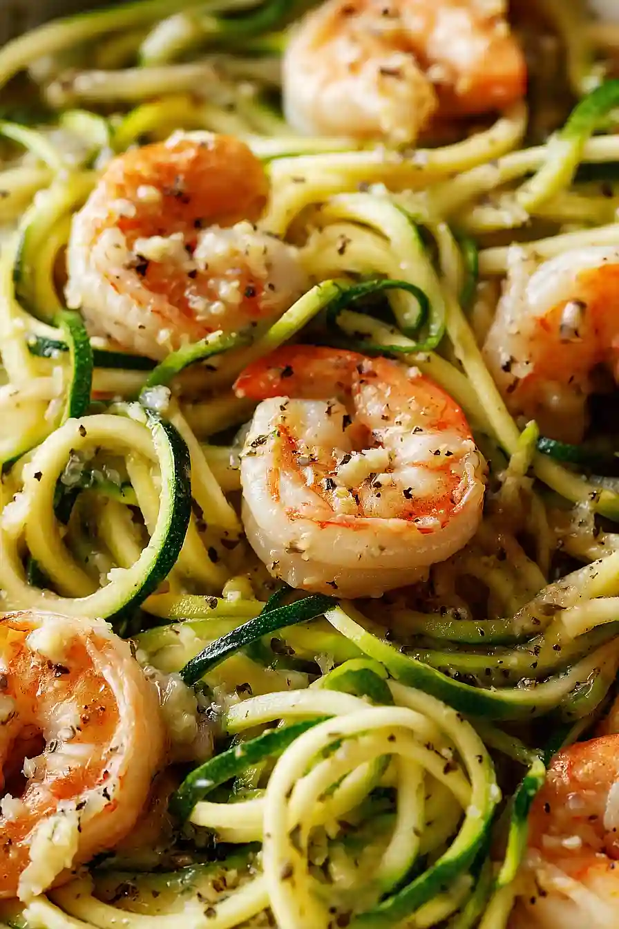 garlic butter shrimp with zucchini noodles