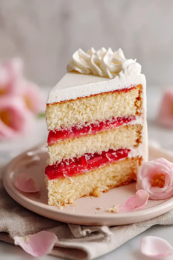 strawberry rhubarb layer cake