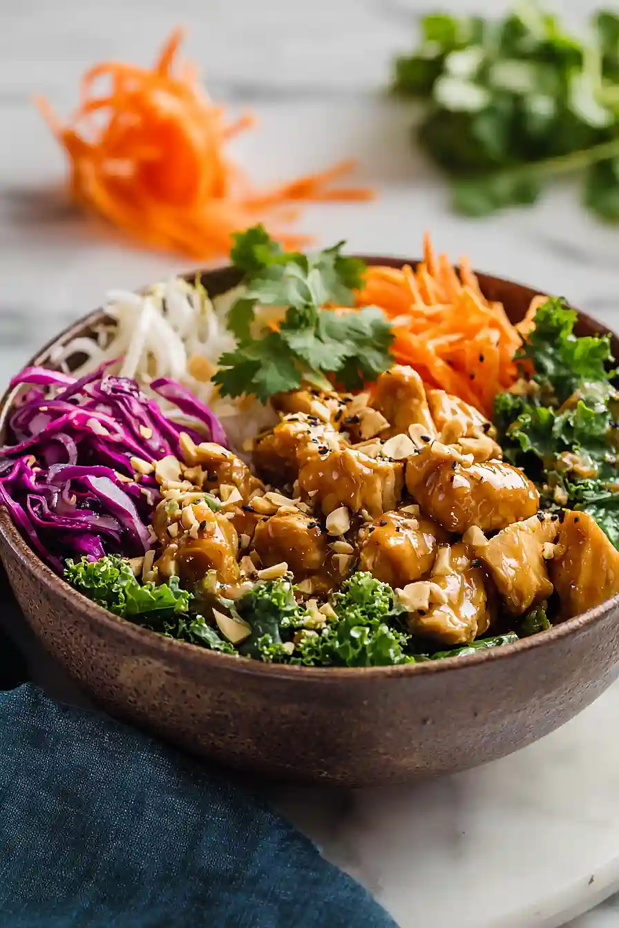 thai chicken buddha bowls