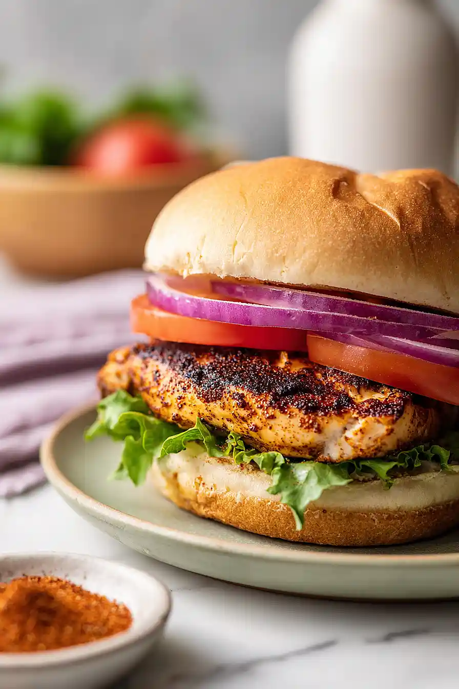 cajun blackened chicken sandwich