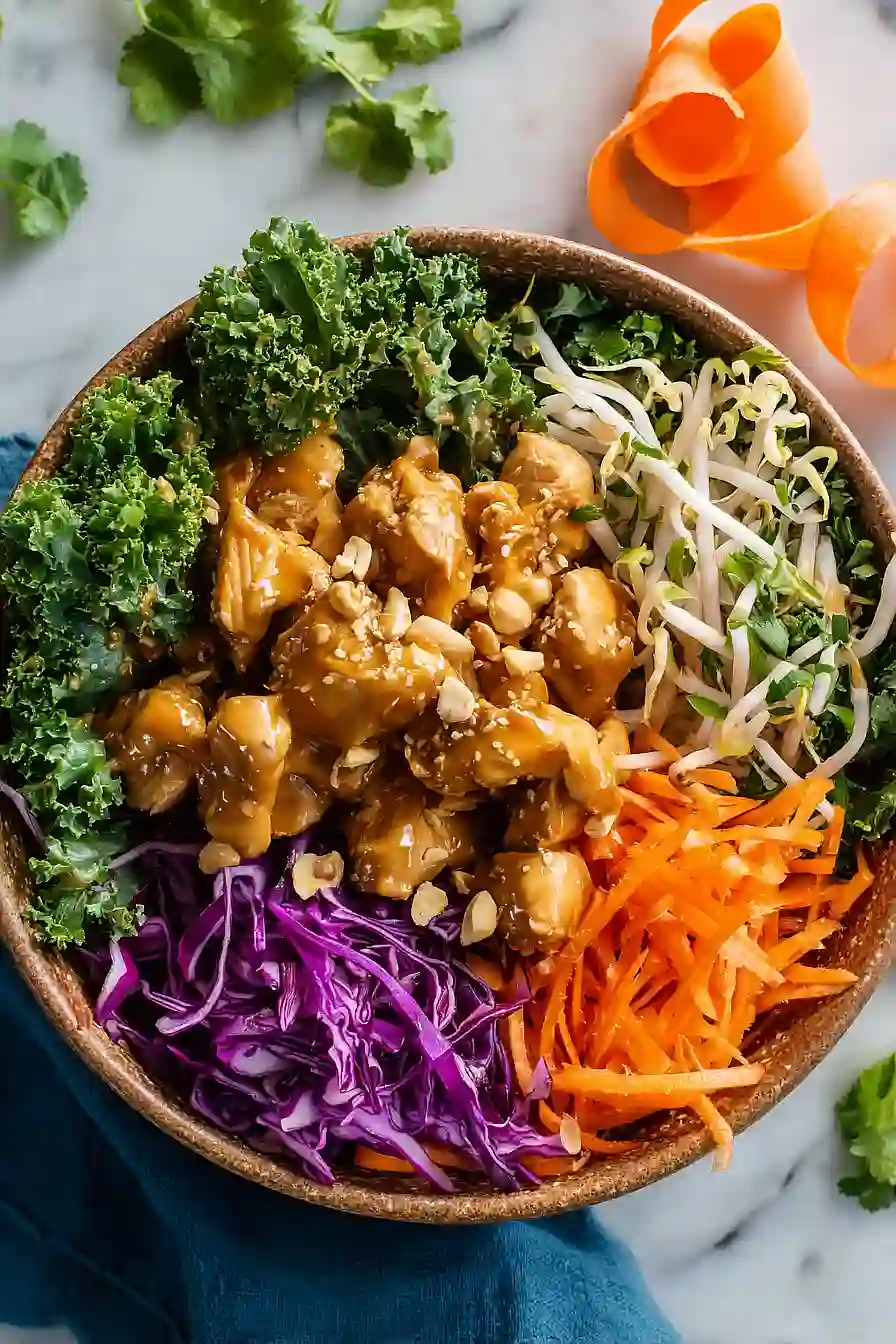 thai chicken buddha bowls