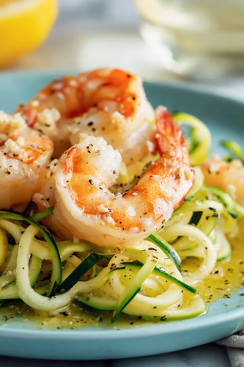 garlic butter shrimp with zucchini noodles